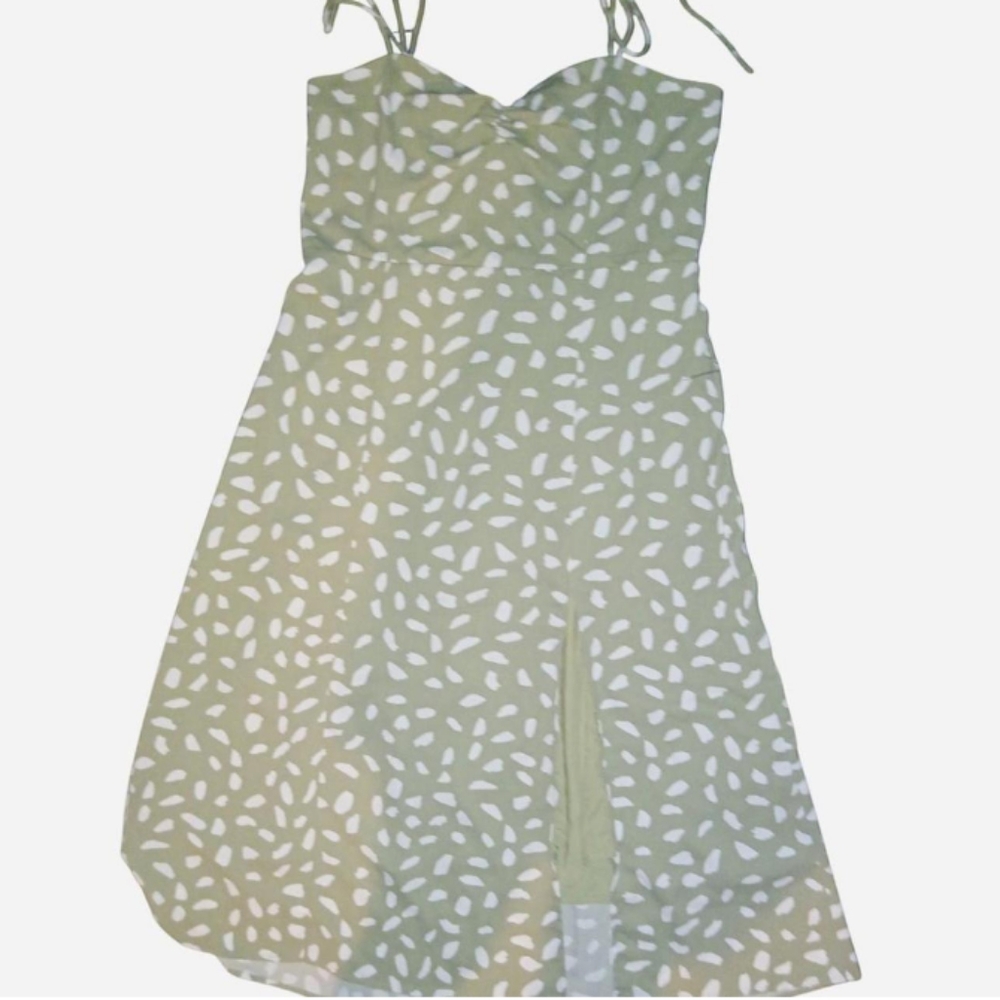 Lulu's Olive Patterned Midi Skirt